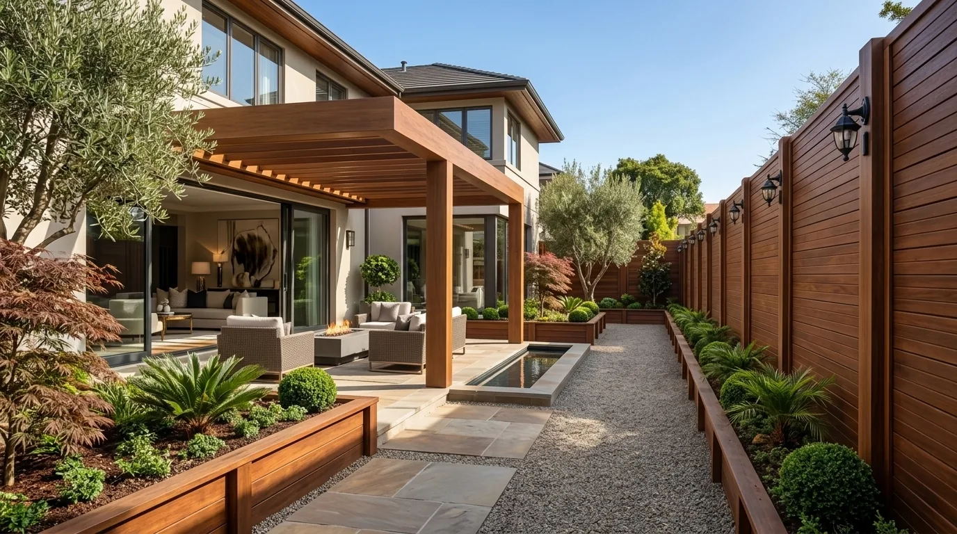 Pool house clad in French Oak decking