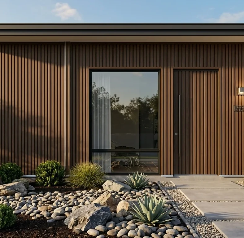 Solara cladding in Brazilian Walnut on a contemporary facade