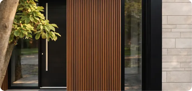 Solara aluminum battens on a building exterior